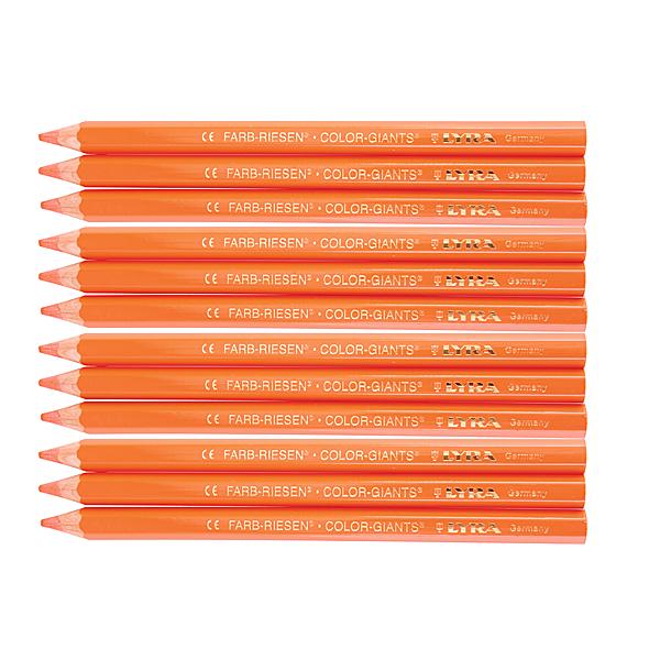 LYRA paksu südamikuga värvipliiatsid - 12 tk, oranžid