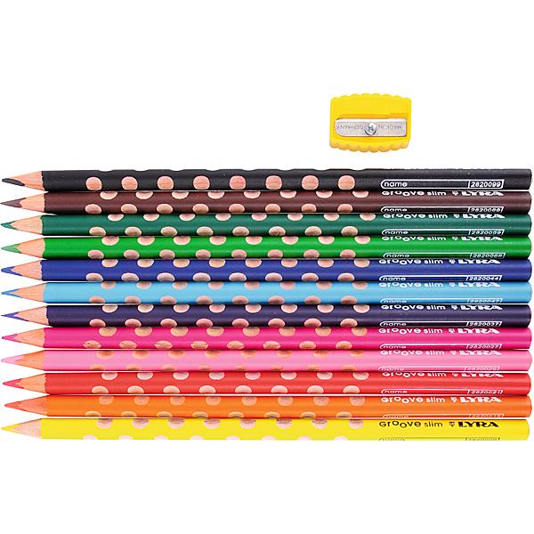 LYRA Groove Slim pliiatsid 12 tk teritajaga