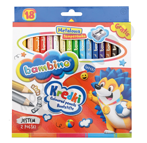 Puidust metallic värvipliiatsid Moje bambino - 18 tk