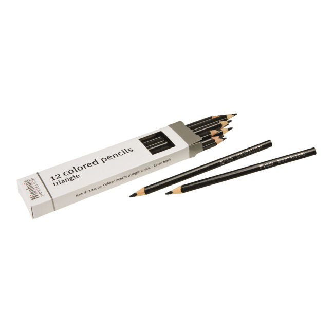 Montessori kolmnurksed värvipliiatsid - mustad