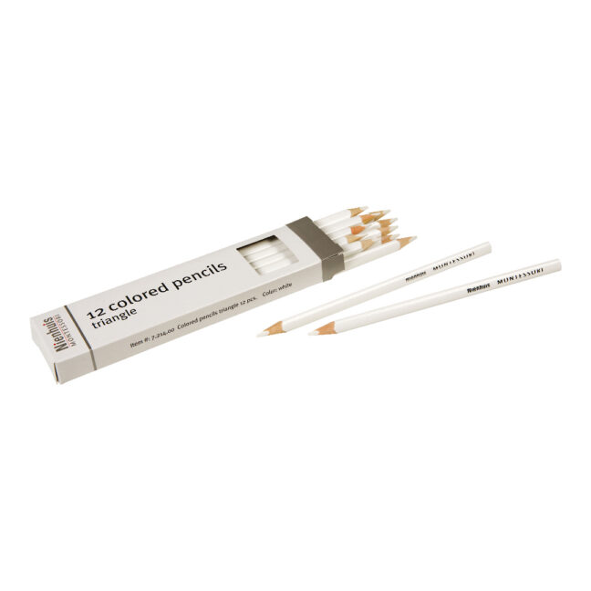 Montessori kolmnurksed värvipliiatsid - valged