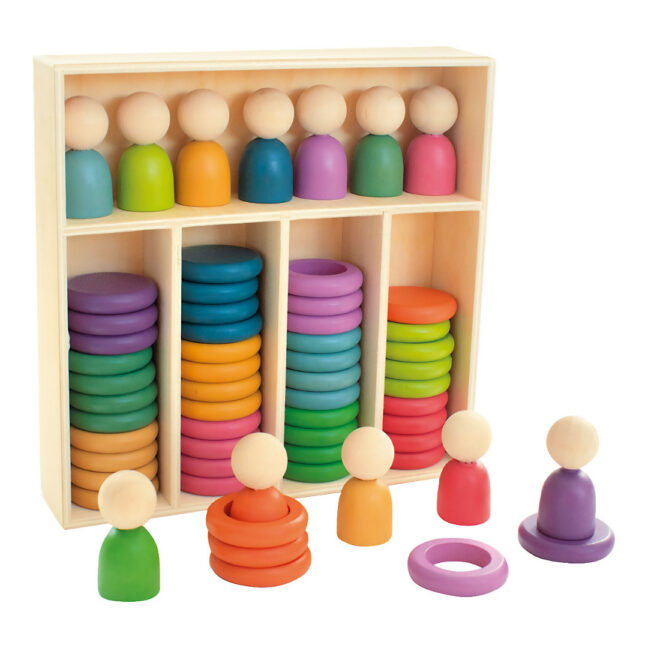 Puidust kujundite komplekt sorteerimiseks 60 TK