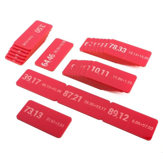 Domino – graveeritud kümnendmurdude liitmine