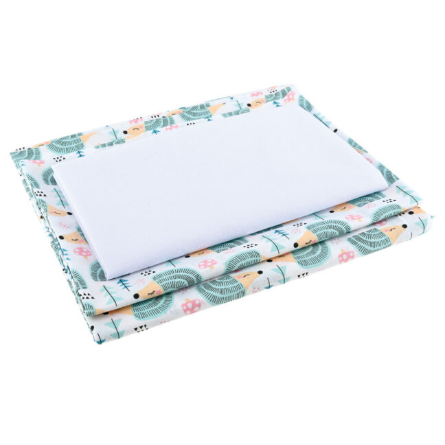 Lasteaia voodipesukomplekt – valge siilidega