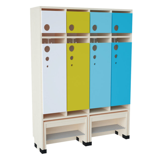 Kropla garderoob lahtikäiva istmega 4 inimesele - komplekt 1