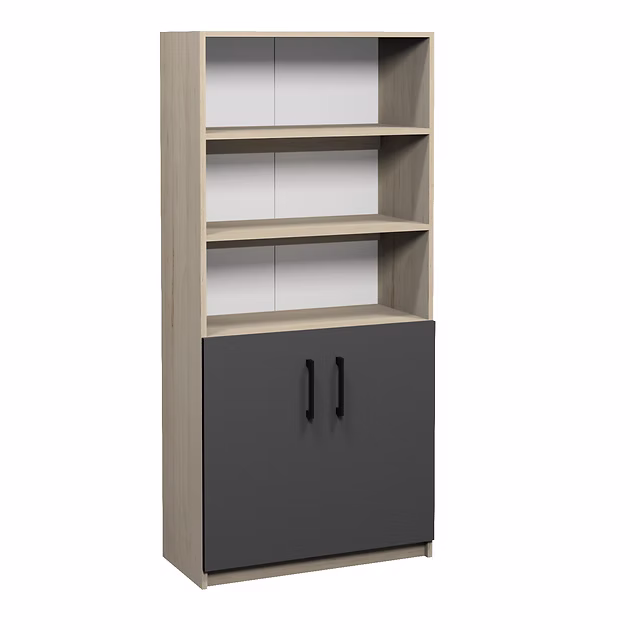 Poolsuletud kapp riiulitega 800 x 370 x 1710