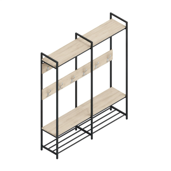 Kaheosaline garderoob riiul 1780 x 1500 x 350